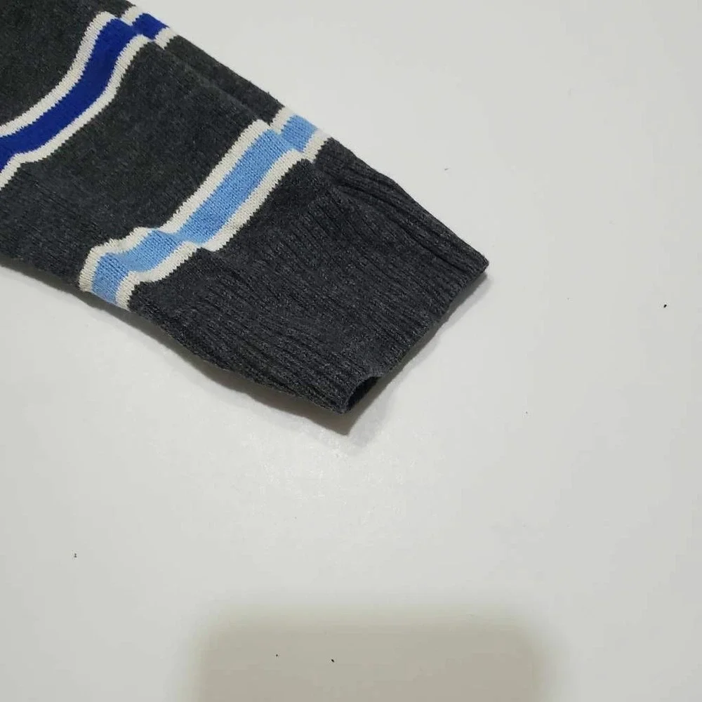 The Children's Place Baby Boys Sweater Black Blue Striped V-Neck Long Sleeve 3T